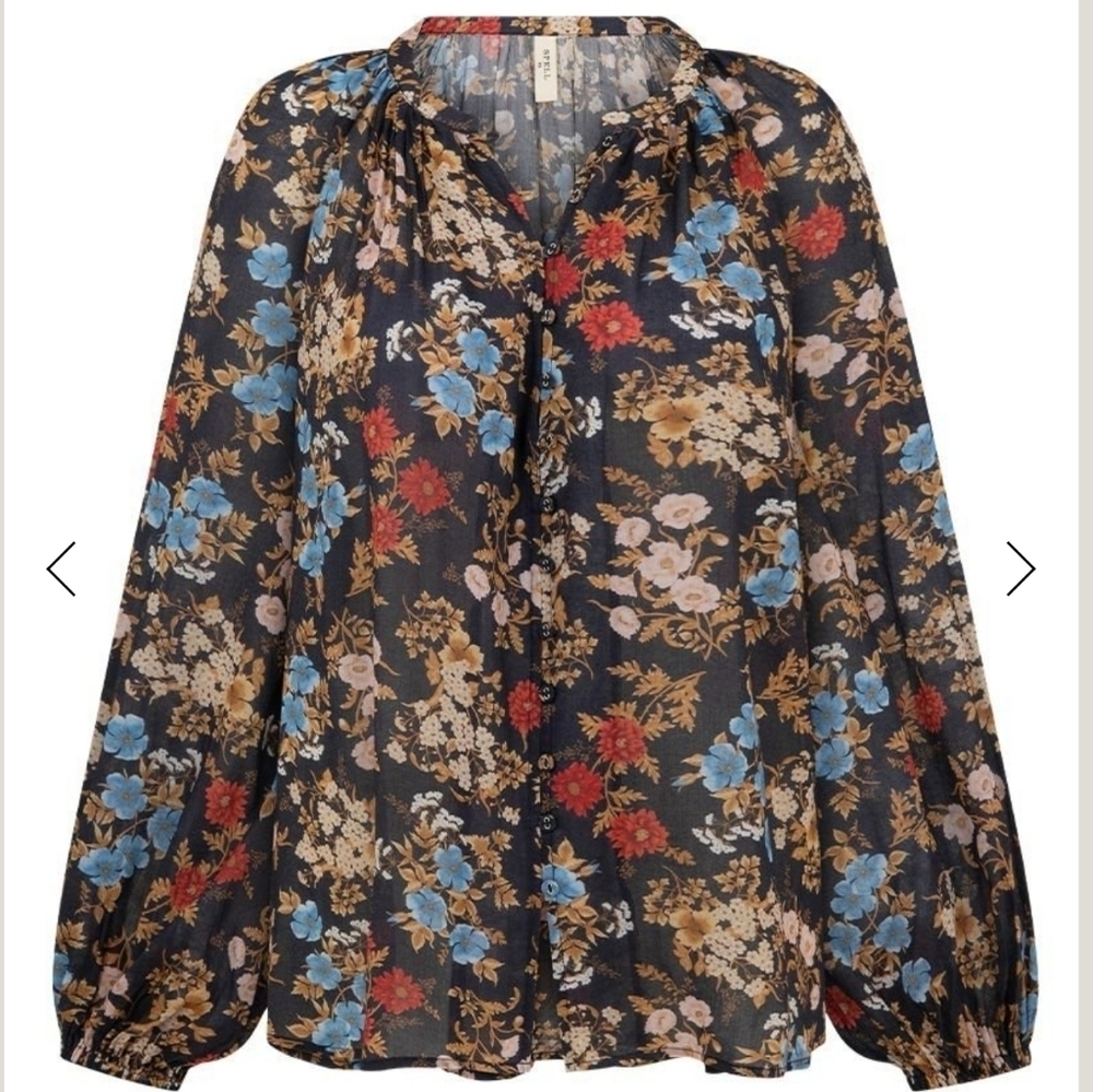 SPELL mystic floral ballom sleeve blouse
